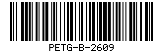 Barcode for PETG-B-2609