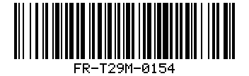 Barcode for FR-T29M-0154