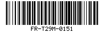 Barcode for FR-T29M-0151