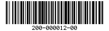 Barcode for 200-000012-00