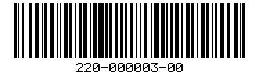 Barcode for 220-000003-00