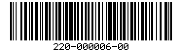 Barcode for 220-000006-00