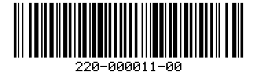 Barcode for 220-000011-00