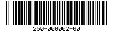 Barcode for 250-000002-00