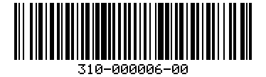Barcode for 310-000006-00
