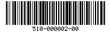 Barcode for 510-000002-00