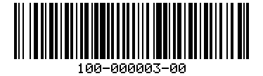 Barcode for 100-000003-00