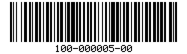 Barcode for 100-000005-00
