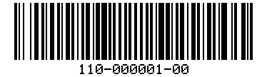 Barcode for 110-000001-00