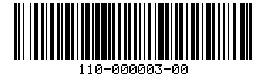 Barcode for 110-000003-00