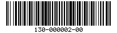 Barcode for 130-000002-00
