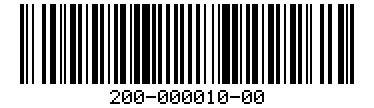 Barcode for 200-000010-00