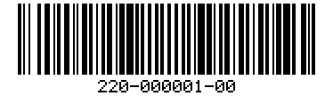 Barcode for 220-000001-00
