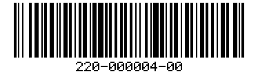 Barcode for 220-000004-00