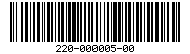 Barcode for 220-000005-00