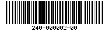 Barcode for 240-000002-00