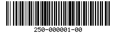 Barcode for 250-000001-00