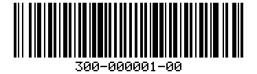 Barcode for 300-000001-00