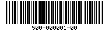 Barcode for 500-000001-00