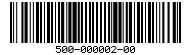 Barcode for 500-000002-00