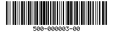 Barcode for 500-000003-00