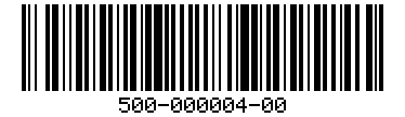 Barcode for 500-000004-00